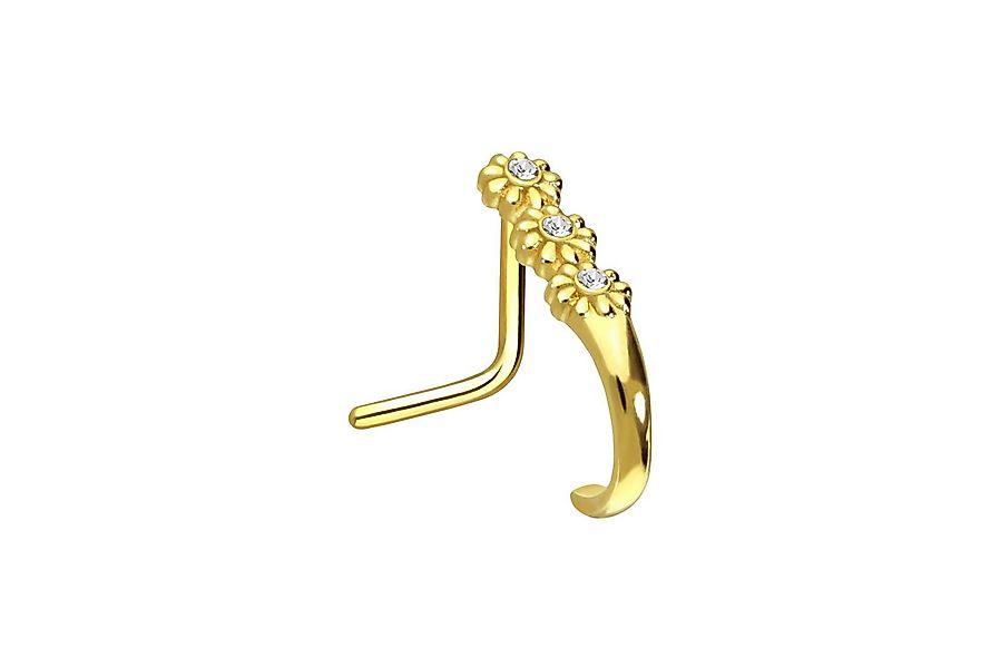 PIERCINGLINE Nasenpiercing Chirurgenstahl Nasenstecker 3 KRISTALLBLUMEN (Na günstig online kaufen