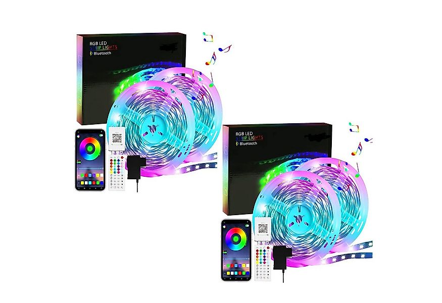 Nettlife LED Stripe Selbstklebend RGB APP-Steuerung 10/20/30m Lichtband Str günstig online kaufen