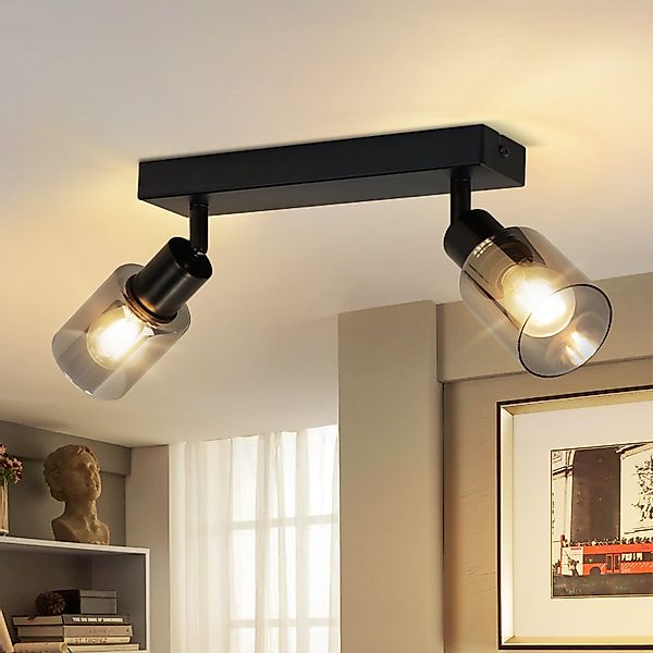 Nettlife Deckenstrahler Vintage Schwarz Glas E14 günstig online kaufen