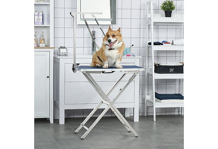 PawHut Arbeitstisch Klappbares Haustier Fellpflege Arm mit Haunch-Halter (H günstig online kaufen