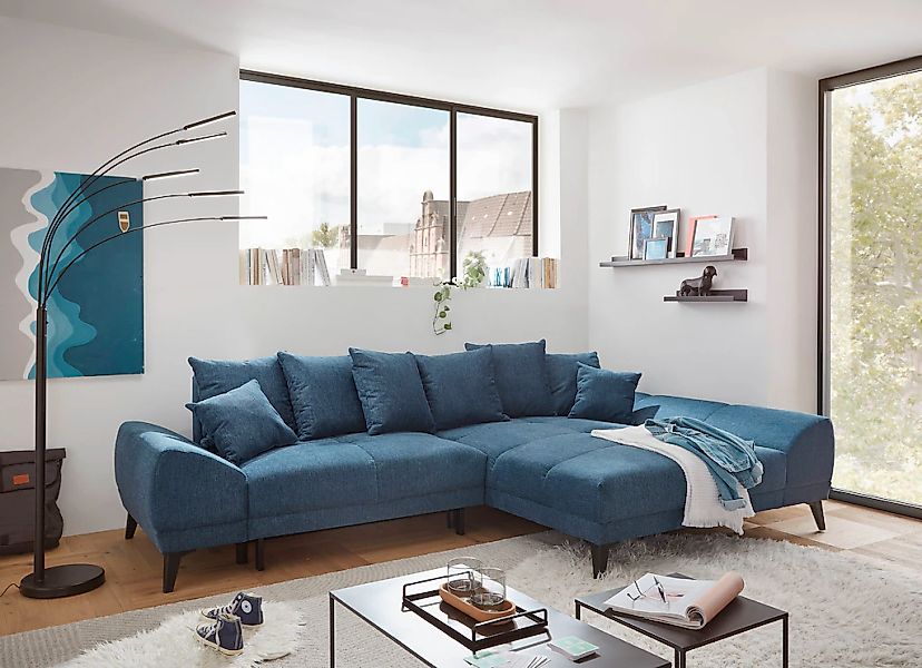 ED EXCITING DESIGN Ecksofa "Scott L-Form", mit Bettfunktion, Bettkasten & 8 günstig online kaufen