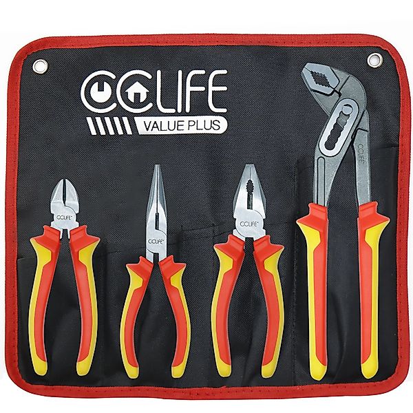CCLIFE Profi 4 tlg Zangen Satz Kombizange Spitzzange Seitenschneider Wasser günstig online kaufen