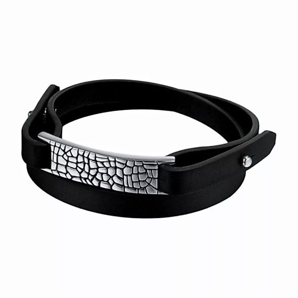 Joop Texture Black leather bracelet JPBR10313A220 Herrenarmband günstig online kaufen