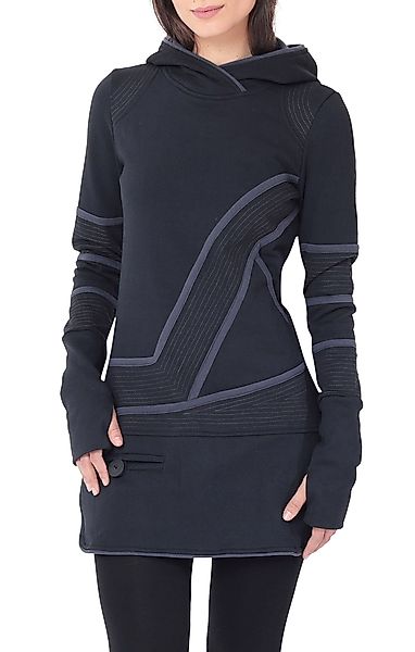 PUREWONDER Sweatkleid Kapuzenpullover-Kleid Hoodie Zweifarbig dr21 günstig online kaufen