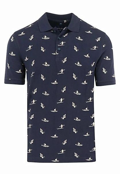 MARVELIS Poloshirt Poloshirt - Modern Fit - Polokragen - Muster - Marine günstig online kaufen