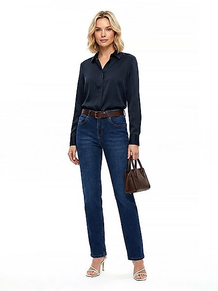 ESRA Straight-Jeans Stretch-Jeans Damen High Waist Jeans Straight Leg Hose günstig online kaufen