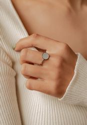 Hey Happiness Fingerring Kreis Muschel 18K günstig online kaufen