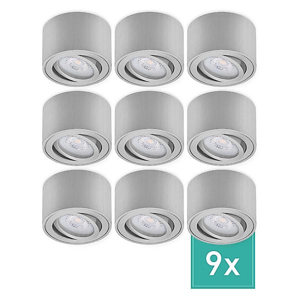 Oktaplex 9er Set Spots Modern Lile S inkl. LED-Module Dimmbar Warmweiß 2700 günstig online kaufen