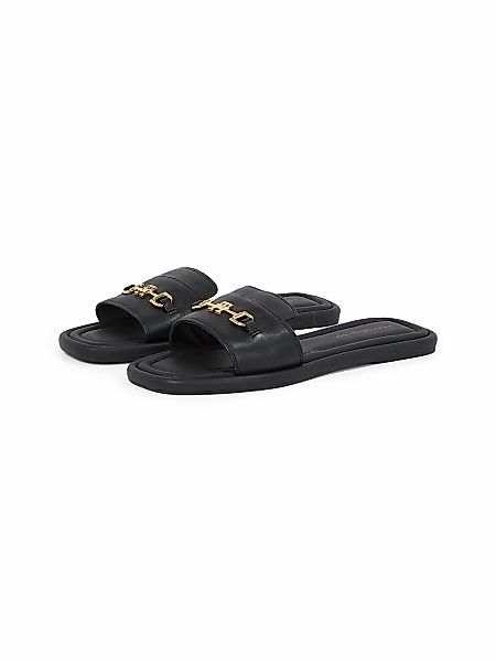 Tommy Hilfiger Pantolette "LEATHER HORSEBIT MULE", Flats, Sommerschuh, Bequ günstig online kaufen