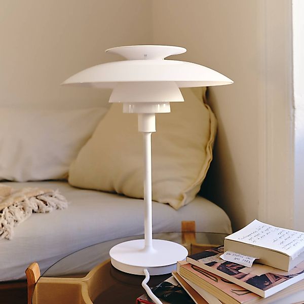 Louis Poulsen Tischleuchte PH80, opalweiß, Höhe 40 cm, E14 günstig online kaufen