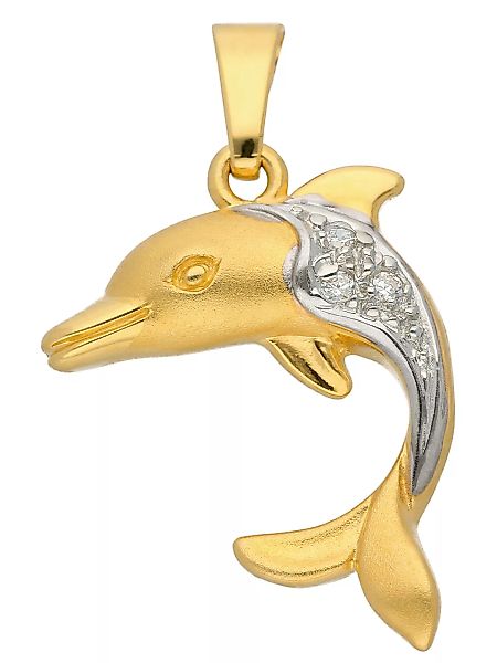 Adelia´s Kettenanhänger "333 Gold Anhänger Delphin mit Zirkonia", 333 Gold günstig online kaufen