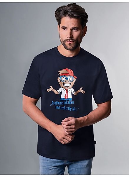 Trigema T-Shirt "TRIGEMA Spruch Shirt mit lustigem Affen-Print" 1 Stk. tlg. günstig online kaufen