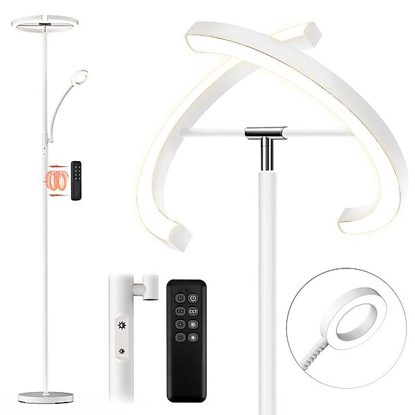 FIMEI Stehlampe 29W, mit Leseleuchte, Fernbedienung günstig online kaufen