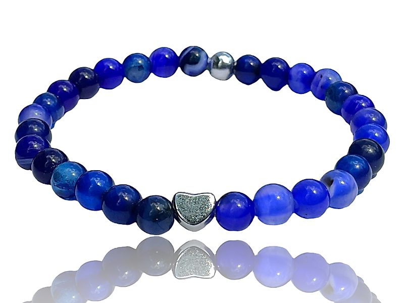 Steinfixx® Perlenarmband Edelsteinarmband aus royalblauem Achat günstig online kaufen