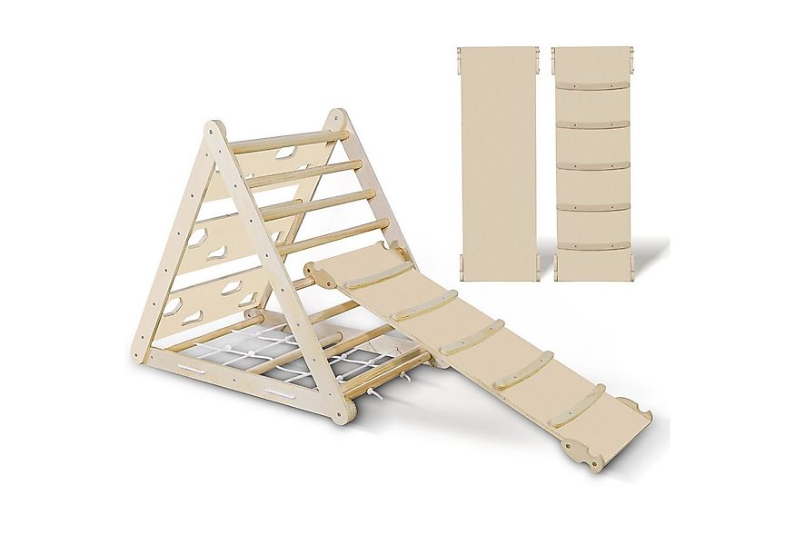 CCLIFE Klettergerüst Kletterdreiecke Pikler Art Rutsche Holz Indoor Kinder günstig online kaufen