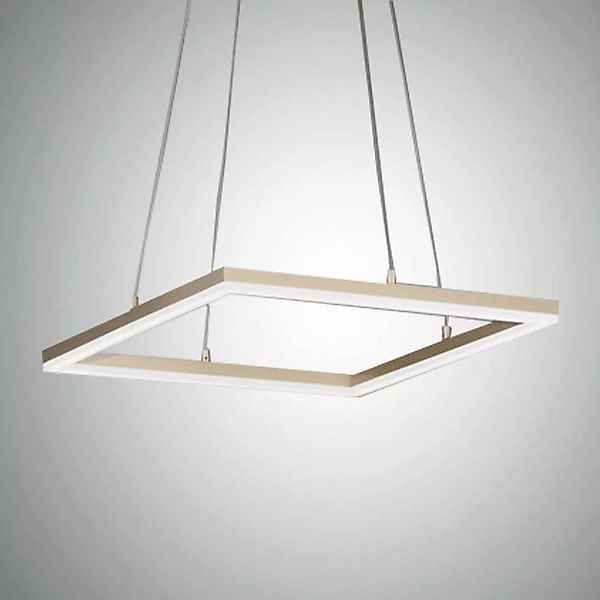 LED-Pendelleuchte Bard, 42x42cm in Mattgold-Finish günstig online kaufen