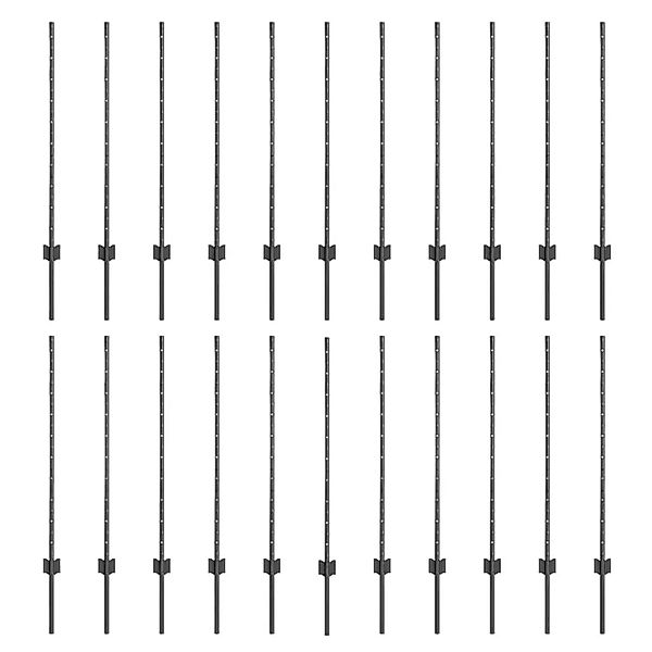 vidaXL Zaunpfosten 22 Stk Grau 140 cm Stahl 3335936 günstig online kaufen