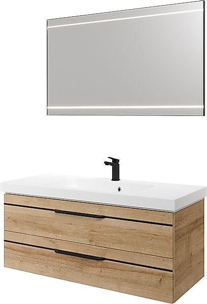 Saphir Badmöbel-Set »Balto 2-teilig Mineralmarmor-Waschtisch mit LED-Spiege günstig online kaufen