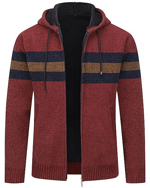 Allthemen Cardigan mit Kapuze Strickjacke Herren gefütterte Winterjacke Kon günstig online kaufen