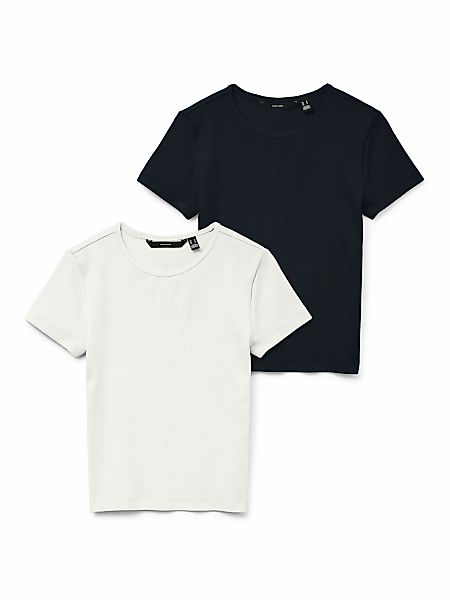 Vero Moda Kurzarmshirt "VMCHLOE SS SHORT TOP JRS 2-PACK NOOS" Packung, 2 Ba günstig online kaufen