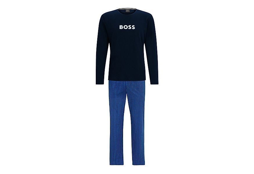 BOSS Pyjama Easy Long Set (2 tlg) mit gemusterter Pyjamahose günstig online kaufen