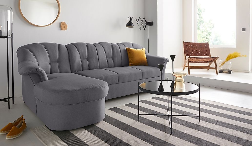 DOMO collection Ecksofa Papenburg, zeitlose Rückensteppung, günstig online kaufen