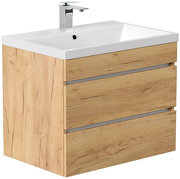 Magnolia Home Waschtisch Badmöbel Via 70 SoftClose eiche gold mit grifflose günstig online kaufen