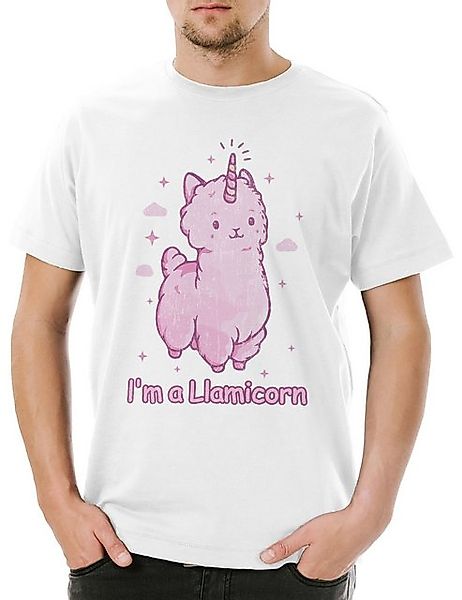 Urban Backwoods Print-Shirt Urban Backwoods Llamicorn II Herren T-Shirt Wei günstig online kaufen