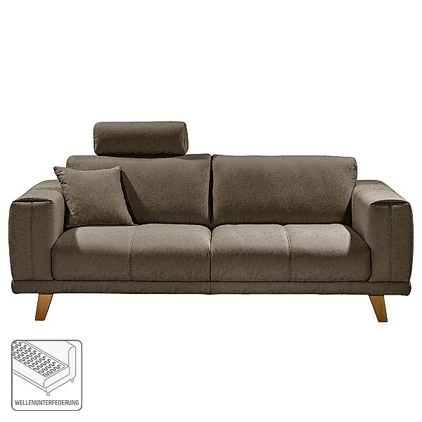 home24 Ars Natura Sofa Pomos 3-Sitzer Congo Grau Webstoff 210x82x97 cm günstig online kaufen