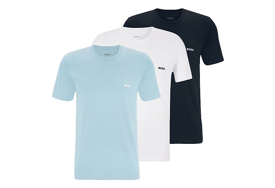 BOSS Unterziehshirt Classic T-Shirt (3-St) mit fein geripptem Rundhalsaussc günstig online kaufen