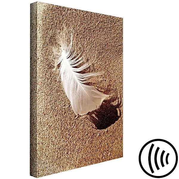 Bild auf Leinwand Feather on the Sand (1 Part) Vertical XXL günstig online kaufen