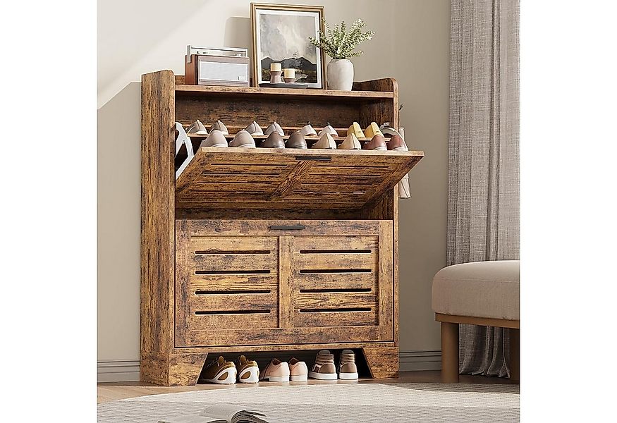 GarveeMore Schuhschrank 2 Klappschubladen und Haken,Schuhkipper,Schuhkommod günstig online kaufen