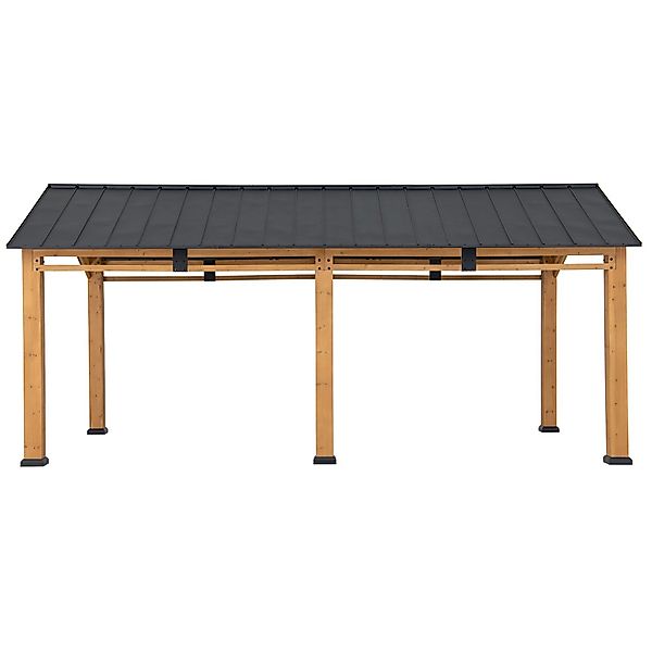 Sunjoy Carport Diran Zedernholz 336 cm x 603 cm Anthrazit FSC® günstig online kaufen