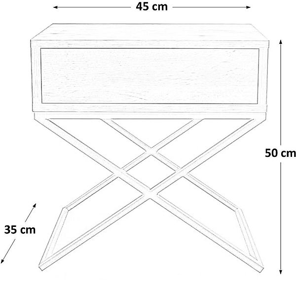 Beautysofa Nachttisch Max (inkl. Schublade, x-förmigen günstig online kaufen