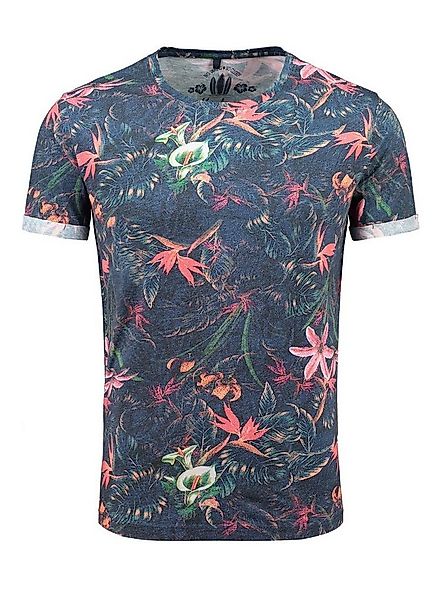 Key Largo T-Shirt Jungles MT00226 Hawaii Look Blumenmuster Rundhalsauschnit günstig online kaufen