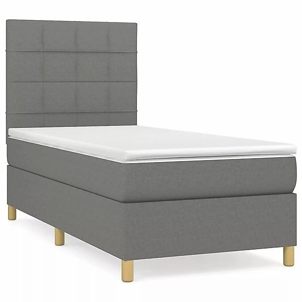 vidaXL Boxspringbett mit Matratze Dunkelgrau 90x200 cm Stoff1377424 günstig online kaufen