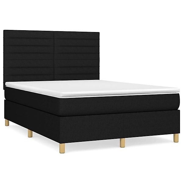 vidaXL Boxspringbett mit Matratze Schwarz 140x190 cm Stoff 3142411 günstig online kaufen