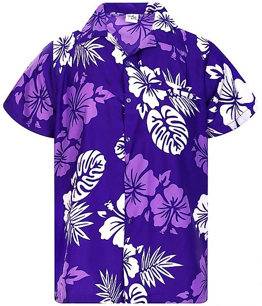 King Kameha Hawaiihemd Mono Hibiscus Funky Hawaii-Hemd Kurzarm Front-Tasche günstig online kaufen