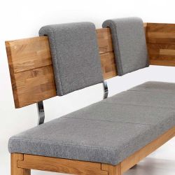 Esszimmereckbank aus Eiche Massivholz gepolsterte Rückenlehne günstig online kaufen