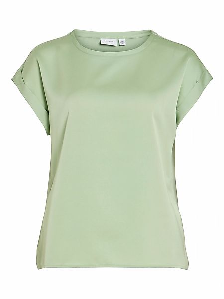 Vila Kurzarmshirt "VIELLETTE S/S SATIN TOP - NOOS" Satin Optik günstig online kaufen
