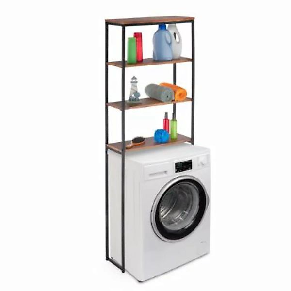 relaxdays Waschmaschinenregal im Industrial Stil braun/schwarz günstig online kaufen