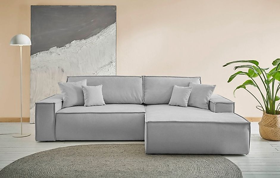 andas Ecksofa »FINNLEY Schlafsofa 267 cm, L-Form mit Schlaffunktion & Bettk günstig online kaufen