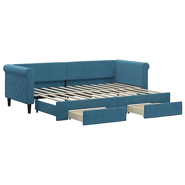 vidaXL Tagesbett Ausziehbar mit Schubladen Blau 80x200 cm Samt1886514 günstig online kaufen