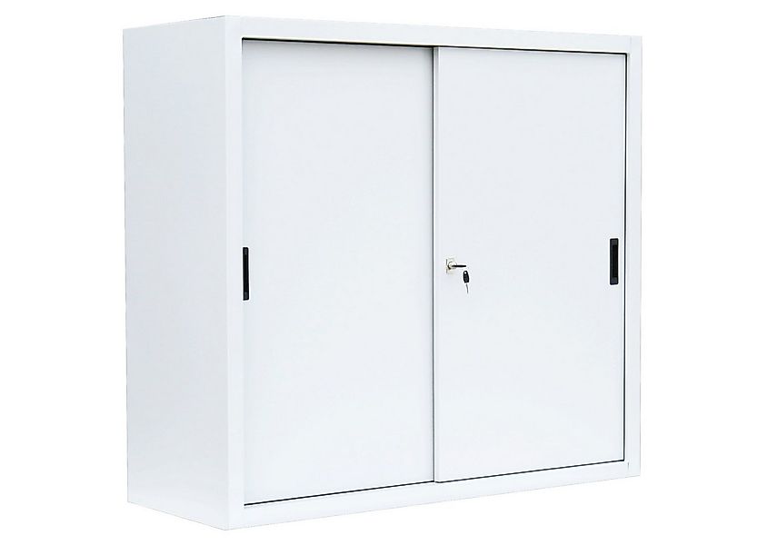 Steelboxx Schiebetürenschrank Aktenschrank Sideboard aus Stahl grau 1090 x günstig online kaufen