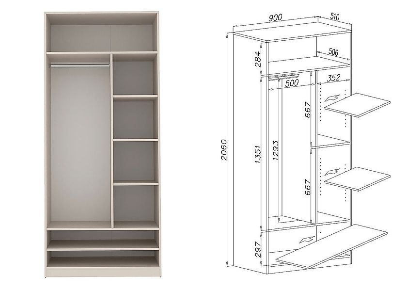 Marmex Möbel Garderobenschrank TRES SET E günstig online kaufen