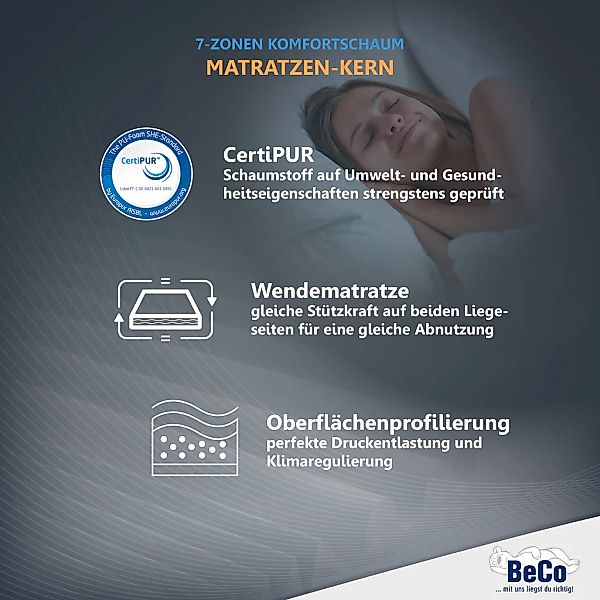 Beco Komfortschaummatratze "Medibett", 15 cm hoch, Raumgewicht: 28 kg/m³, ( günstig online kaufen