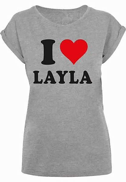 Merchcode T-Shirt Merchcode Damen Ladies I Love Layla T-Shirt (1-tlg) günstig online kaufen