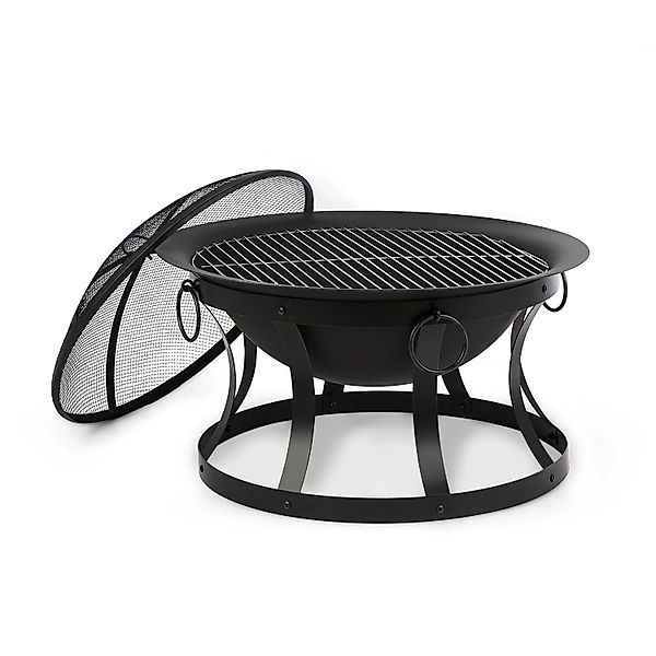 Blumfeldt Pentos 2-in-1-Feuerschale Ø 73 cm Funkenschutz Ø60cm Grill Gussei günstig online kaufen
