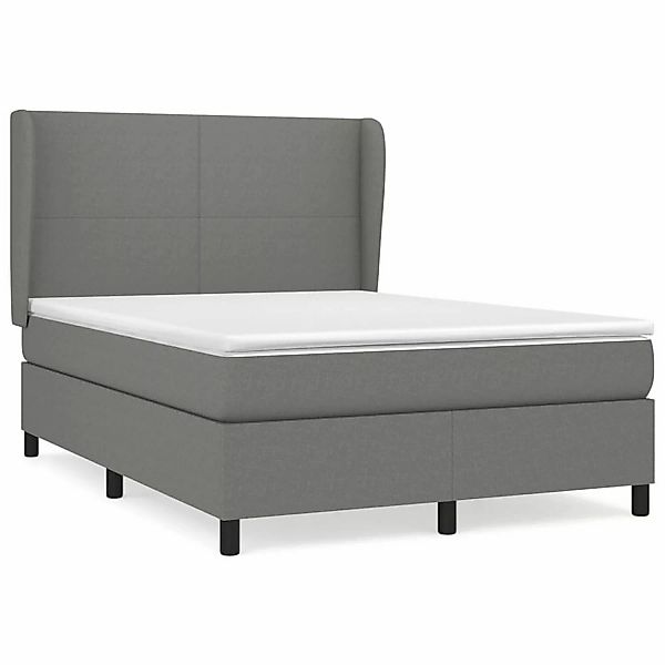 vidaXL Boxspringbett mit Matratze Dunkelgrau 140x200 cm Stoff1400199 günstig online kaufen