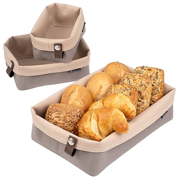 eluno Aufbewahrungskorb Brotkorb, zweifarbige Wendekörbe, 3er günstig online kaufen
